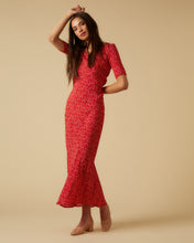 Load image into Gallery viewer, Helena dress, Red Micro Ditsy