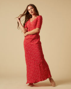 Helena dress, Red Micro Ditsy