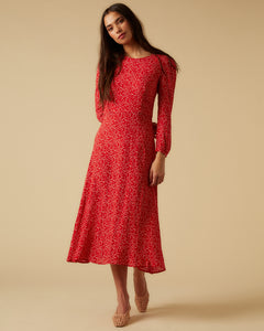 Marisol dress, Red Micro Ditsy