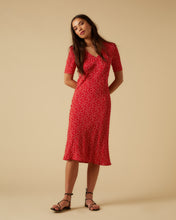 Load image into Gallery viewer, Raquel dress, Red Micro Ditsy