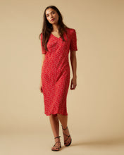 Load image into Gallery viewer, Raquel dress, Red Micro Ditsy