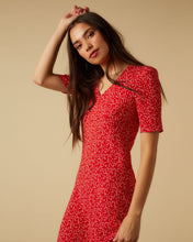 Load image into Gallery viewer, Raquel dress, Red Micro Ditsy