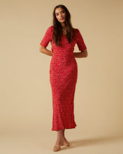 Load image into Gallery viewer, Helena dress, Red Micro Ditsy