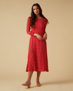 Marisol dress, Red Micro Ditsy