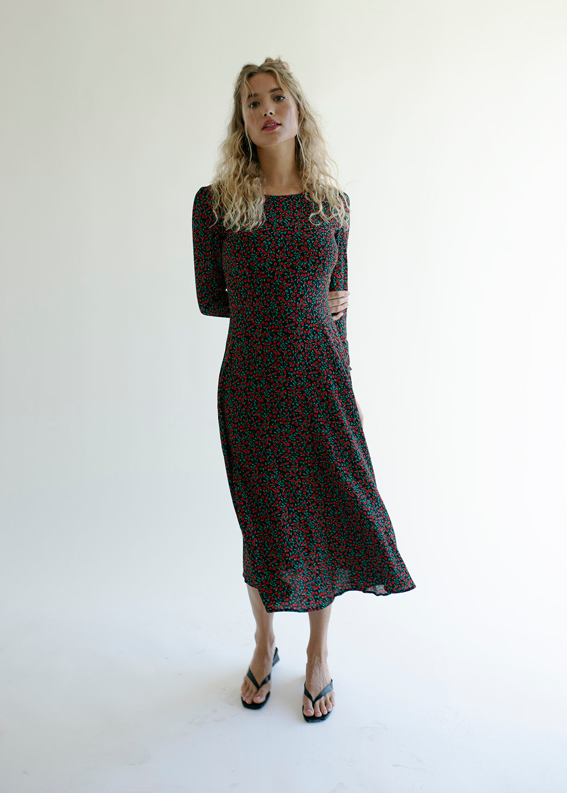 knee length dresses for ladies Saskia Floral Midi Dress – Augustine main image 0